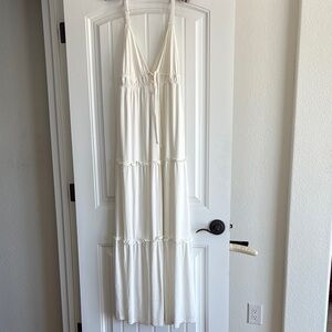 Lulu's Ivory Pleated Dress